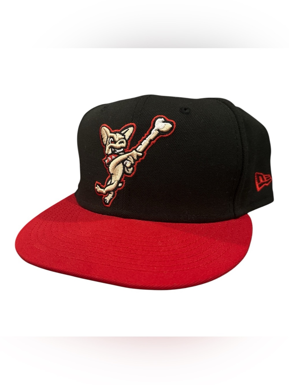 New Era El Paso Chihuahuas MiLB Minor League Baseball Black Red Hat Size 7 5/8